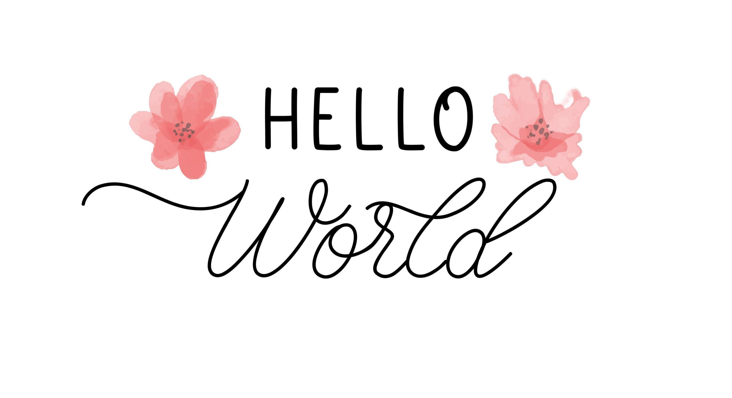 hello world hand lettering quote to print on baby clothes nursery decoration for bag poster invitation card pillow etc vector