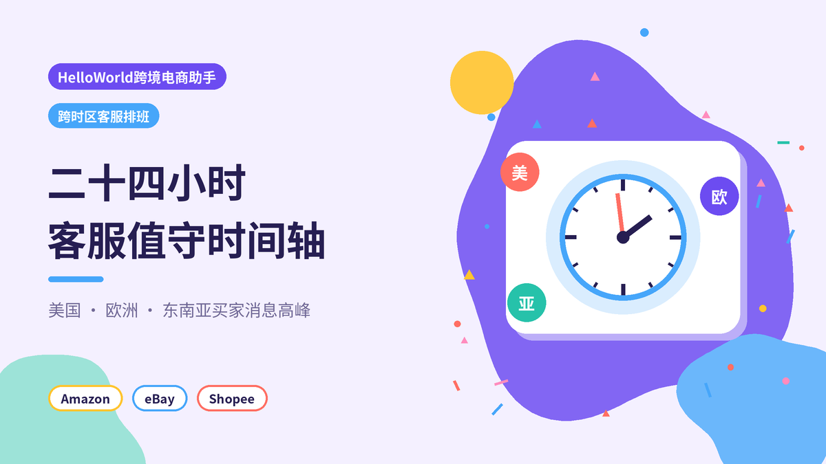HelloWorld跨境电商助手跨时区客服二十四小时排班示意图