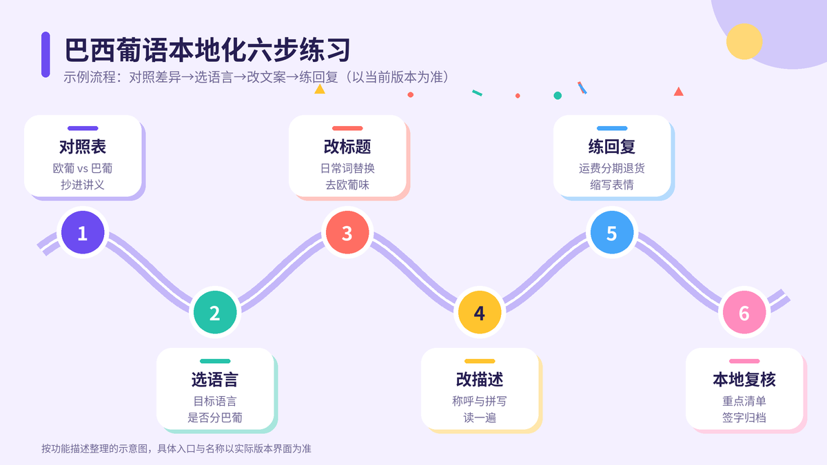 HelloWorld跨境电商助手巴西葡语本地化六步练习示意图