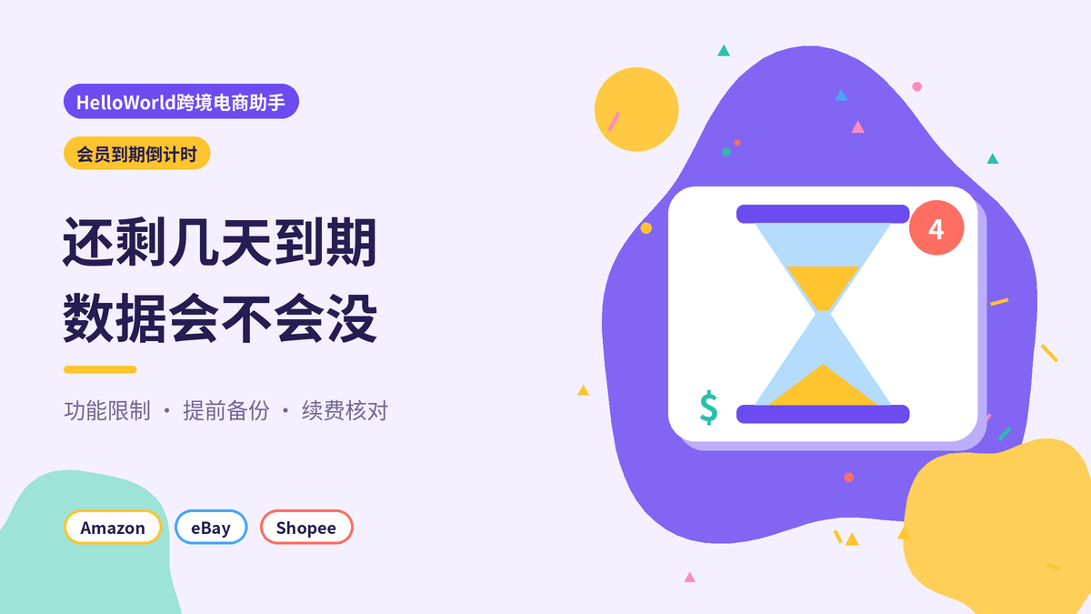 HelloWorld跨境电商助手会员到期倒计时封面示意图