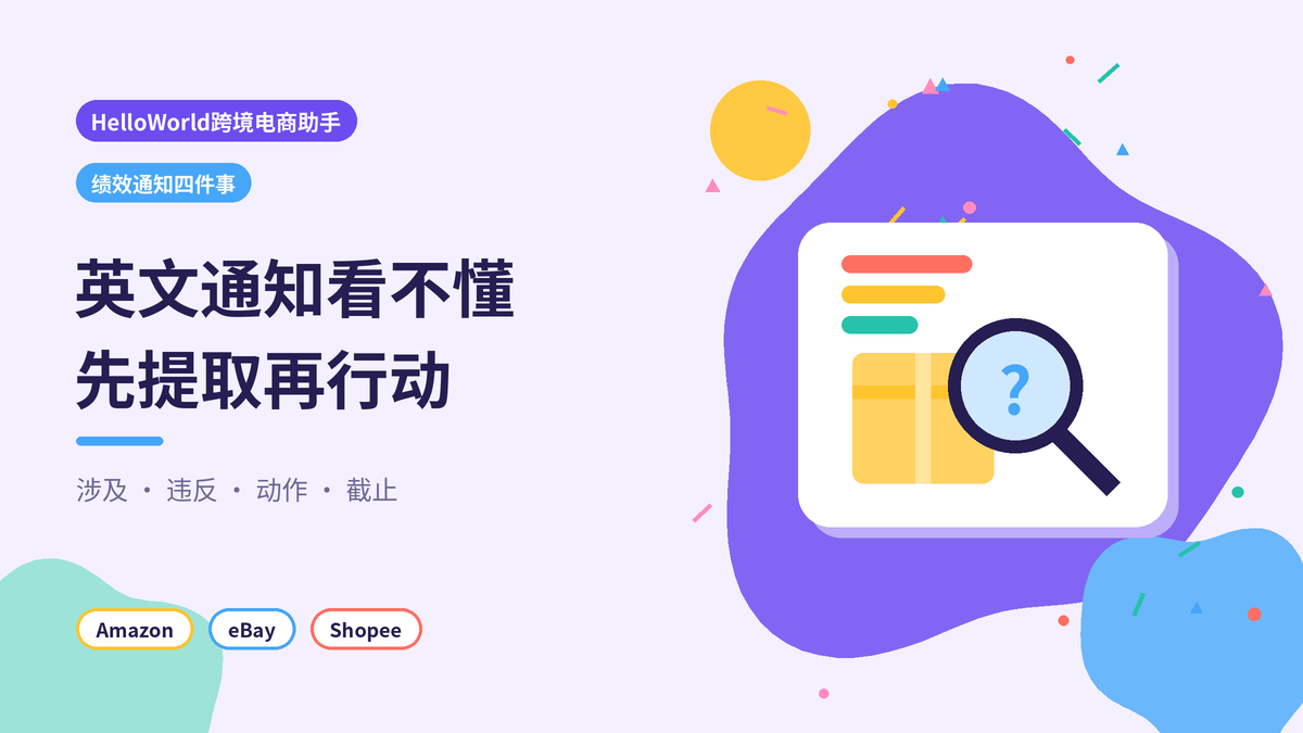 HelloWorld跨境电商助手绩效通知四格提取封面示意图