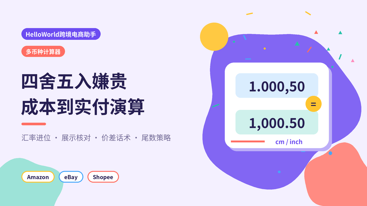 HelloWorld跨境电商助手多币种定价计算器演算封面示意图