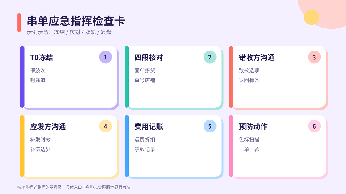 HelloWorld跨境电商助手串单应急指挥检查卡示意图
