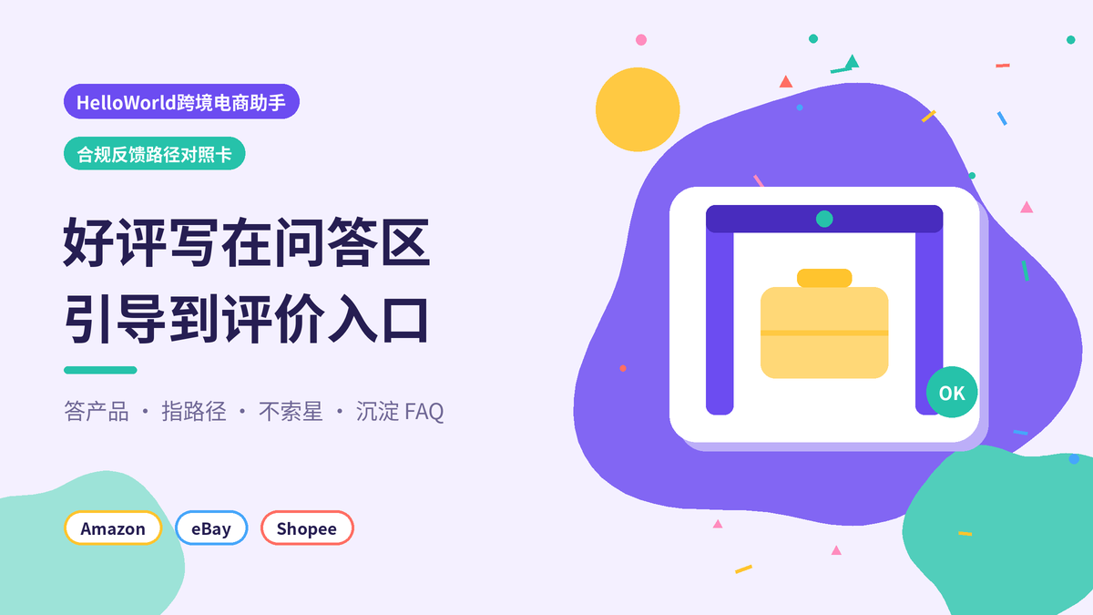 HelloWorld跨境电商助手问答区好评合规反馈路径封面