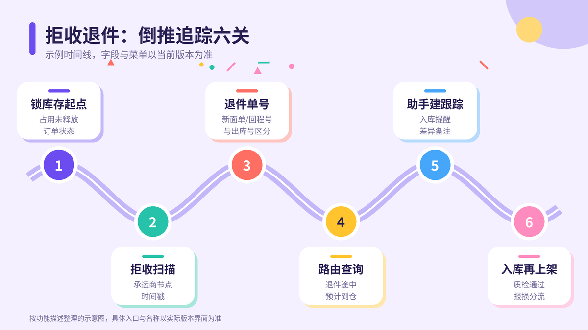HelloWorld跨境电商助手拒收退件倒推追踪六关示意图
